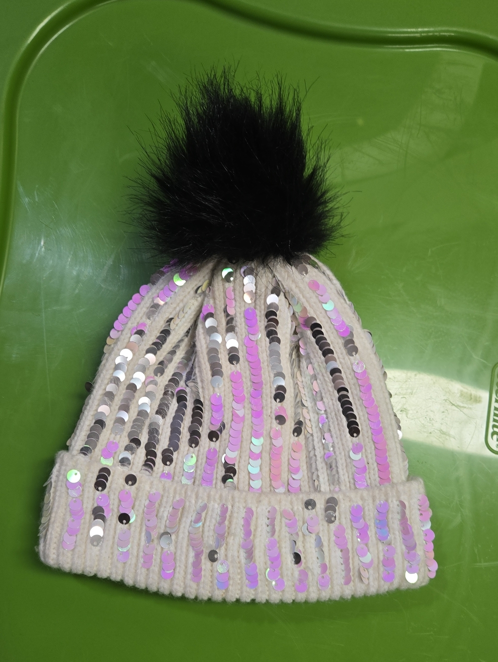 Girls Knitted Pom Pom Hat Size 6-8